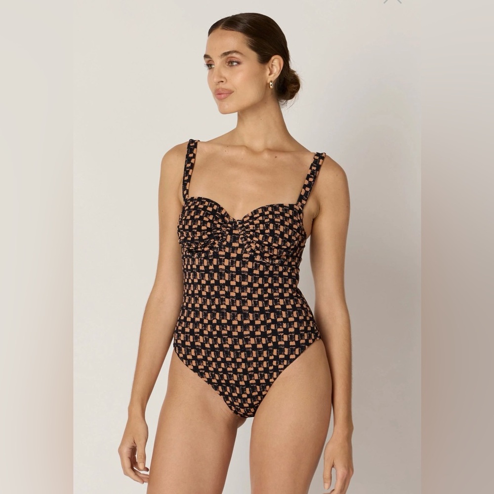 Cleobella Dahlia One Piece Checker Swimsuit Small